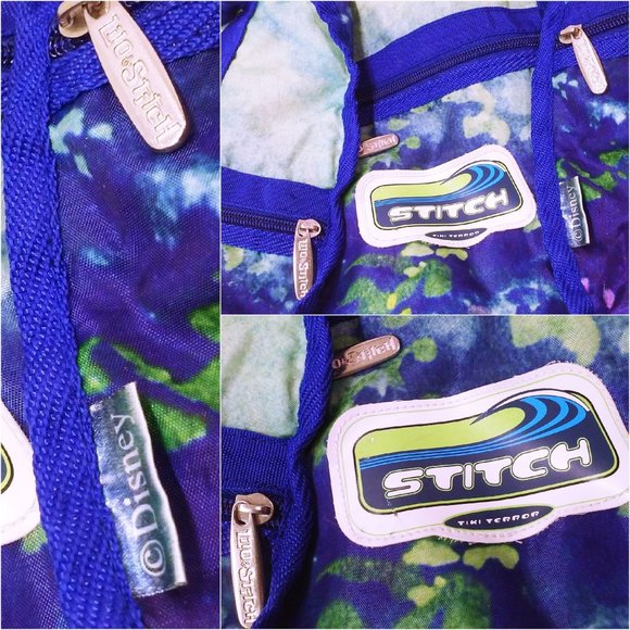 Vintage Y2K Disney Lilo& Stitch Tiki Terror Duffle Bag Utility Tote Aqua Graphic - Picture 9 of 12